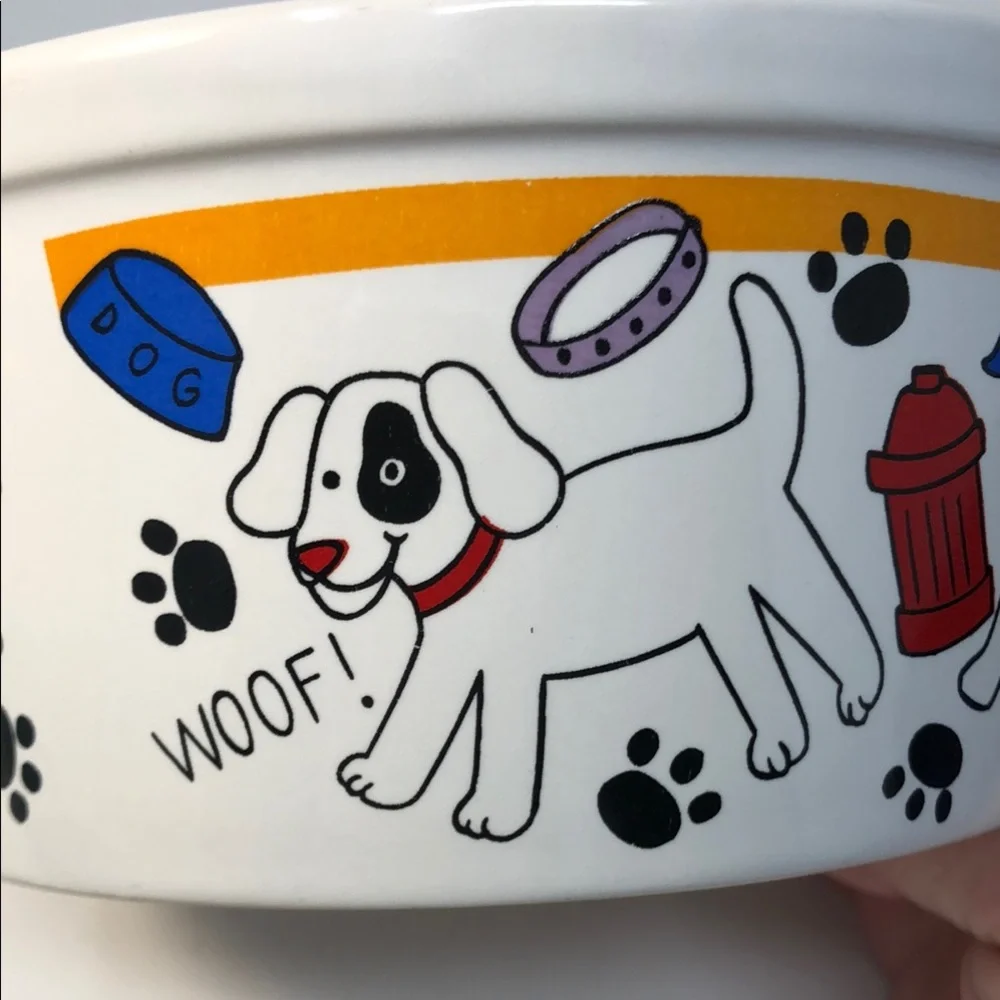 Dog Bowl with Colorful Dog Print